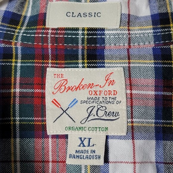 J.Crew The Broken In Oxford Cotton Outdoor Plaid Long Sleeve Button Up Shirt XL - Picture 9 of 10